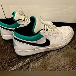 Jordan Lows Nike White and Green Mens Sneakers